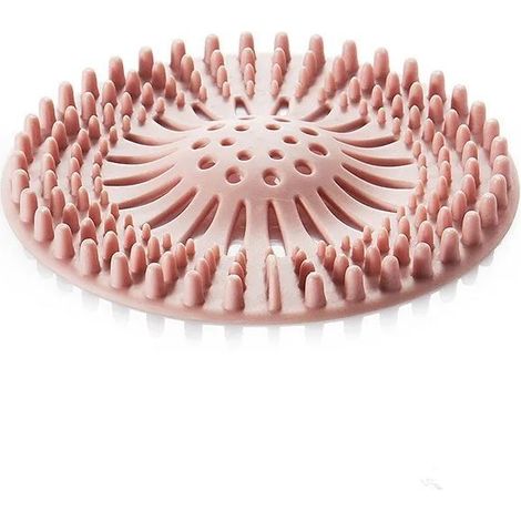Filtre à déchets pour salle de bain, attrape-cheveux, bouchon de baignoire, filtre pour lavabo, couvercle de douche, 1 pièce (rose) (1/5)