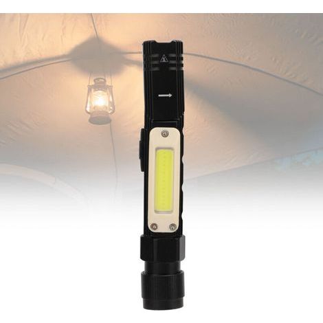 3-in-1 Multifunktions-Taschenlampe, Stirnlampe, Arbeitsleuchte, 90 Grad faltbar, leistungsstarke Beleuchtung, USB-aufladbare Arbeitsleuchte (1/4)