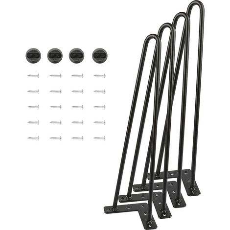 Lot de 4 pieds épingle 41 cm pour table design industriel