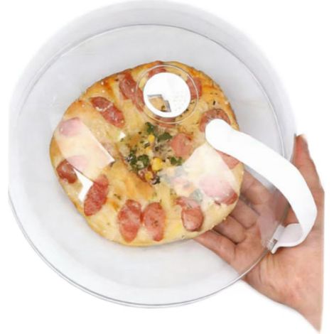 Couvercle Micro-ondes - Protection Anti-éclaboussures - En Polycarbonate Alimentaire - Ventilation Réglable - Poignée Ergonomique - Pour Assiettes Standard - 1 Pièce (1/5)