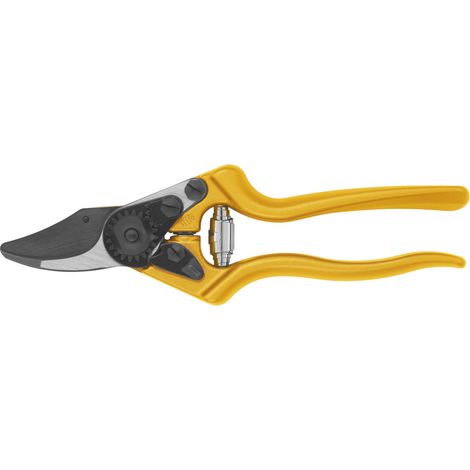 FELCO 6 Sécateur personnalisable Lame F-Tech / Poignées dorées – design exclusif, compact et robuste, coupe nette 20 mm, aluminium forgé, fabrication suisse (1/3)