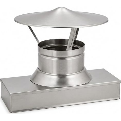 MAKA Comignolo Cinese Base Rettangolare, Terminale per Canna Fumaria Camino Stufa a Legna Pellet e Gas, Cappello Antipioggia Aspirafumo 320x520 mm (1/5)