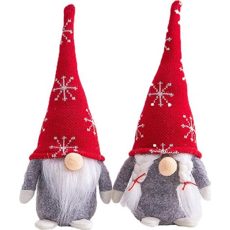 Gnome De Noël - Décoration Table En Tissu Et Bois - Pour Intérieur Maison Arbre Réunion Familiale - Lot De 3