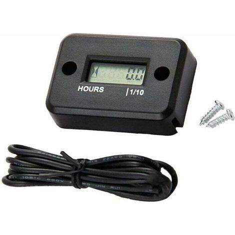 Compteur Moto,Étanche Affichage LCD Compteur horaire numérique Minuterie de jauge pour Quad Moto Motoneige motocross pit bike tondeuse à gazon tracteur camion (1/5)