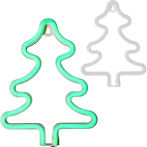 Decoración navideña con luces LED - árbol de Navidad de neón de 23 cm (1/5)