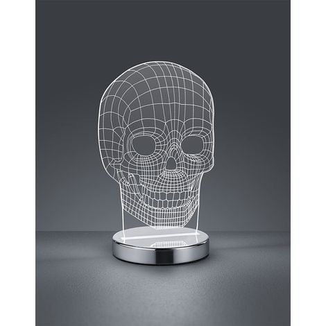 LED Tischleuchte SKULL 3D Totenkopf Lichtfarbe einstellbar, Höhe 20cm (1/5)