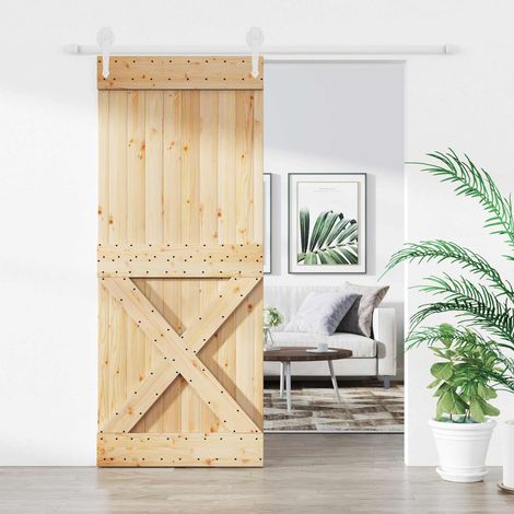 vidaXL Porta scorrevole Naturale e Bianco 85 x 210 cm