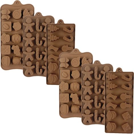 Molde De Silicona Para Chocolate - Molde De Repostería En Forma De Corazón Y Animal - Flexible Y Reutilizable - 6 Unidades (1/5)