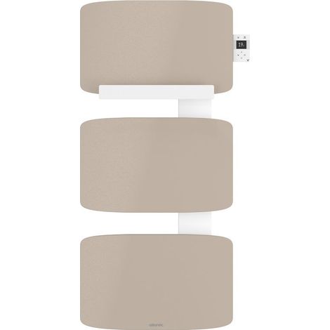 Radiateur sèche-serviettes connecté Amarilis mât à droite 650W beige/blanc (862577) (1/3)