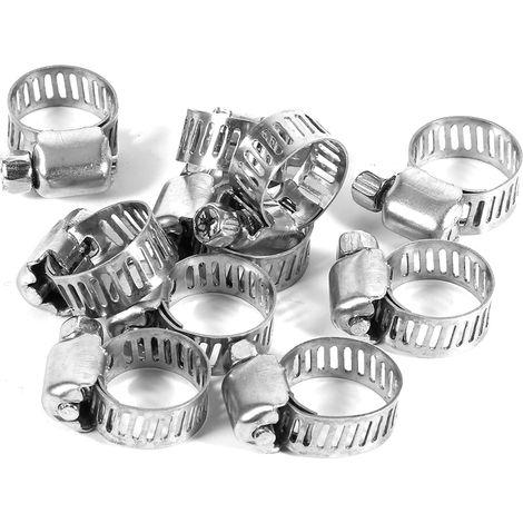 10 colliers de serrage réglables en acier inoxydable pour durite essence, 9-12 mm, lot de 10 (1/5)