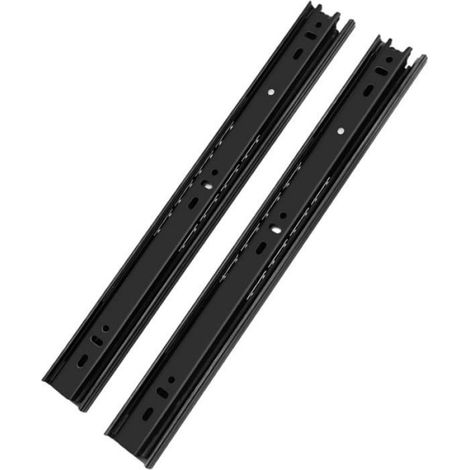 Glissière Tiroir - 250 mm - Trois Sections - Silencieuse À Roulement À Billes - Pour Cuisine Et Salle De Bain - Lot De 2 (1/5)