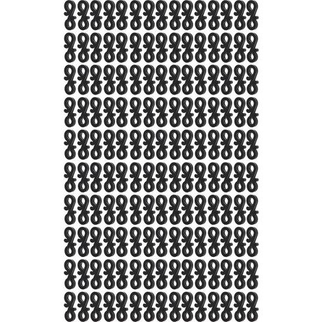 150 robuste S-Haken aus Kunststoff, doppelseitig, für Lichterketten und Partydekorationen, Schwarz (1/5)