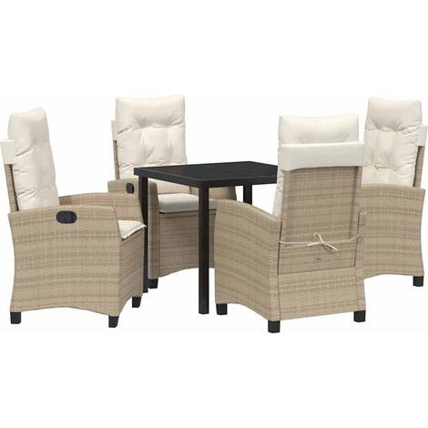 Maison Exclusive - Set da Pranzo per Giardino 5 pz Beige polyrattan (1/5)