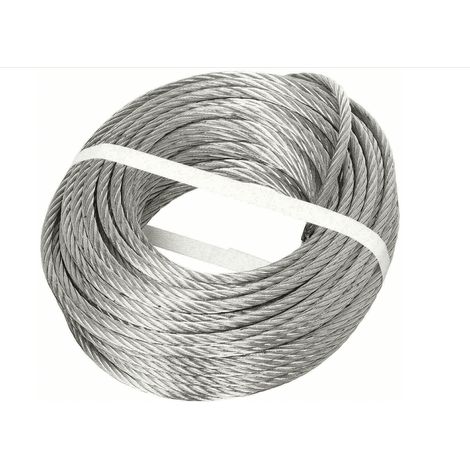 FUNE COMMERCIALE CAVO CORDA ACCIAIO ZINCATO 72 FILI 10 MT 4MM 1450KG PARANCO 066