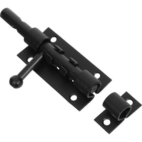 Verrou Coulissant Noir 10 CM en inox Loquet (1/5)