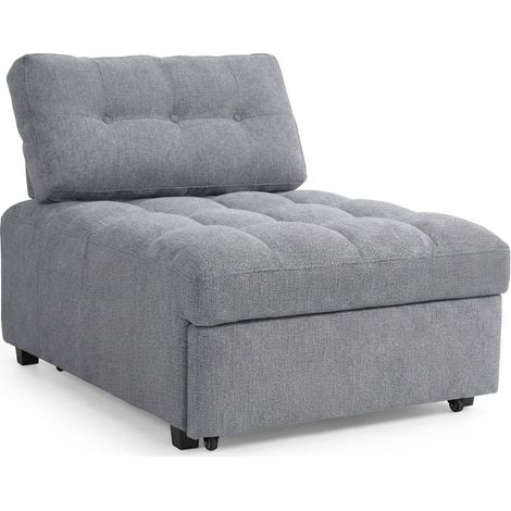 Divano Letto Poltrona Convertibile Pieghevole Salvaspazio 87x110x85 Cm Grigio