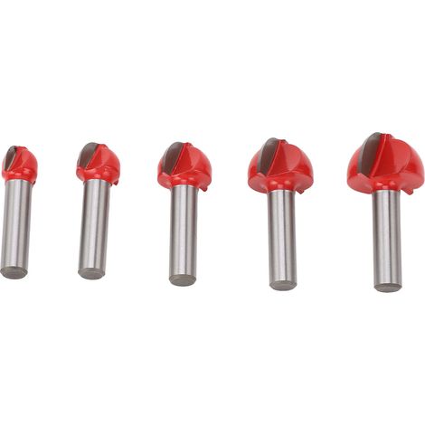 5 Hartmetall-Holzfräser, 8 mm Schaft, Halbrundprofilfräser, hohe Härte, 5-teiliges Set für Oberfräsen und Holzbearbeitung. (1/5)