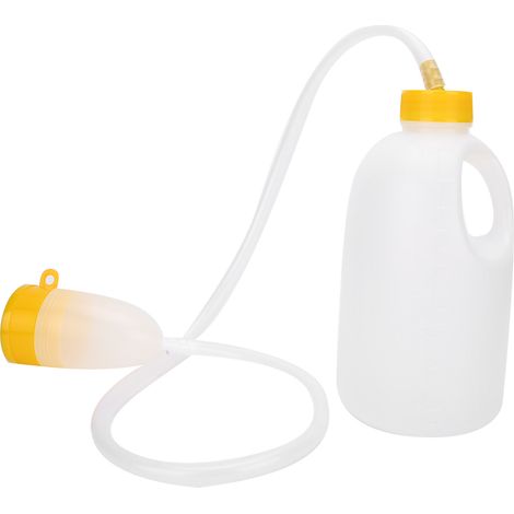 Bouteille d'urine PVC 1700ml pour homme, portable à domicile et à l'hôpital, collecteur d'urine avec tuyau, pour patients alités, urinoir pratique. (1/5)