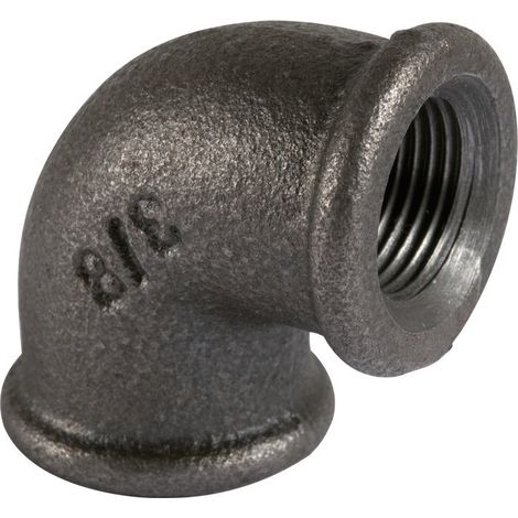 Raccord fonte noire coudé 90° à visser - F 1' - N° 90