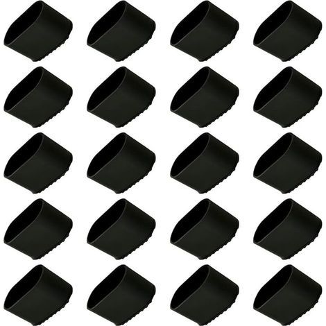 Capuchon de pied de chaise, 20 pièces Protection de pied de chaise, protection de sol, embouts de pied, pied de chaise en plastique, protection de sol, capuchon de protection 40x20 mm pour tubes ovale (1/5)