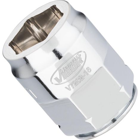 VIGOR Douille plate super fine V7202-16 Carré creux 12,5 mm (1/2 pouce) Profil hexagonal extérieur 16 (1/4)