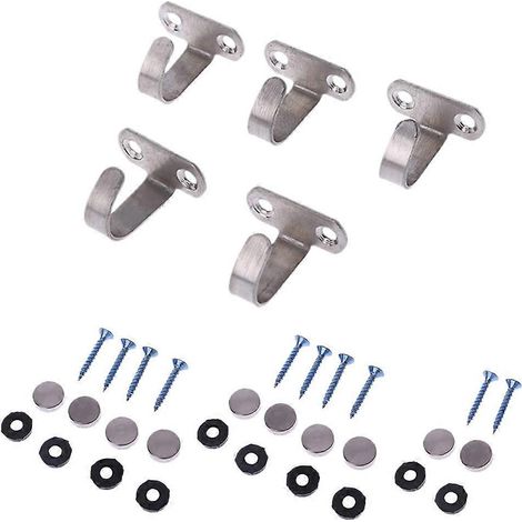 5x J-förmiger Haken aus Edelstahl für Decken- und Schrankaufhängung, zum Aufhängen von Kleidung, Handtüchern und Bademänteln