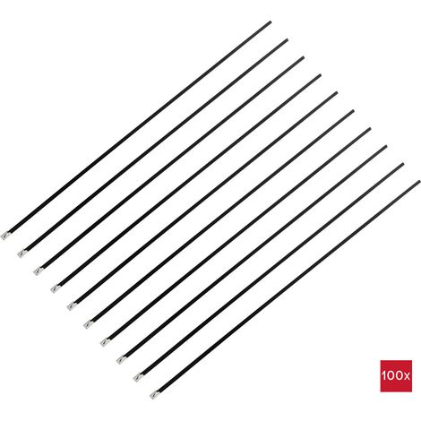 TRU COMPONENTS TC-12656632  Stahlkabelbinder 680 mm 7.9 mm AISI 316 mit Beschichtung 100 St.