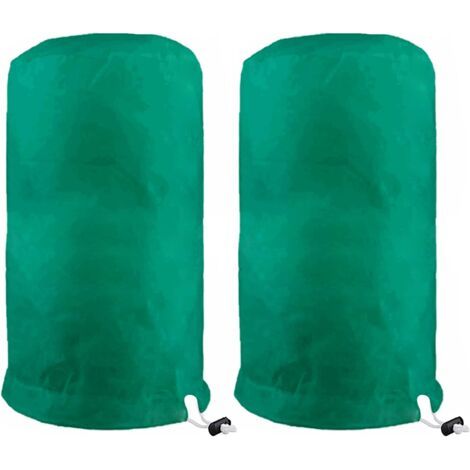2 Pièces Voile D'hivernage Plante 140×200cm Vert, Housse de Protection pour Plantes, Housse D'hivernage Arbre, Voile Hivernage avec Tirette, Jardin Vegetaux Sac Hiver Tomate Tissu Non Tissé (1/5)