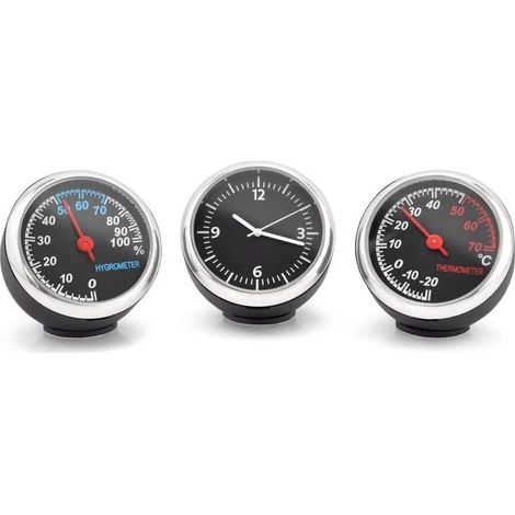 Hygromètre de voiture – Combinaison thermomètre analogique et hygromètre, capteur de haute précision, design robuste et facile à monter Appareil de mesure double fonction fiable pour l'entraînement (1/5)