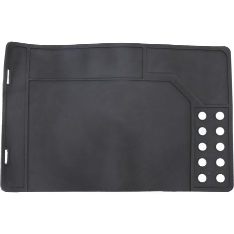 Tapis de nettoyage antidérapant avec points magnétiques, résistant à l'huile, pour établi, entretien, réparation électronique, accessoires de quincaillerie pour meubles, noir (1/5)