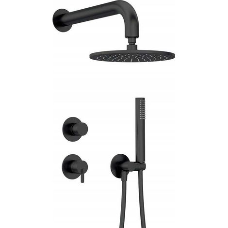 Kit doccia completo con miscelatore a scomparsa colore nero opaco Deante Silia NQSN9YK  Nero opaco