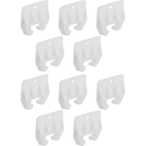 Glissières de tiroir en plastique blanc (10 pièces) pour meubles (1/5)