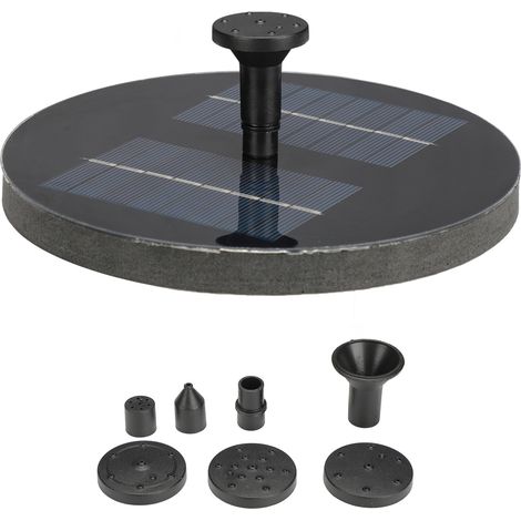 Fontaine solaire ronde flottante de 1,6 W pour la décoration de jardin, piscine et bassin. (1/5)