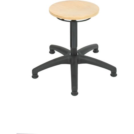 Tabouret de travail à patins STIER, hauteur d'assise 410-600 mm, hêtre naturel (1/4)