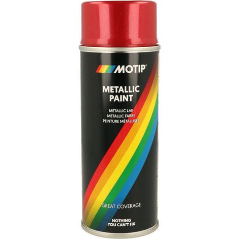 Bombe de peinture Motip Rouge métallisé 400ml M04045 auto pour moto scooter