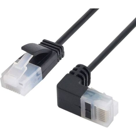 6.56ft Cat-6 Ethernet Cable Down Down for Laptop Router, TV Box, UTP Network, RJ45 Cat6 Ethernet, On (1/4)