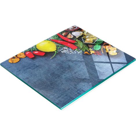 Tagliere decorativo in vetro temperato per erbe aromatiche e spezie, 60x52 cm (1/5)