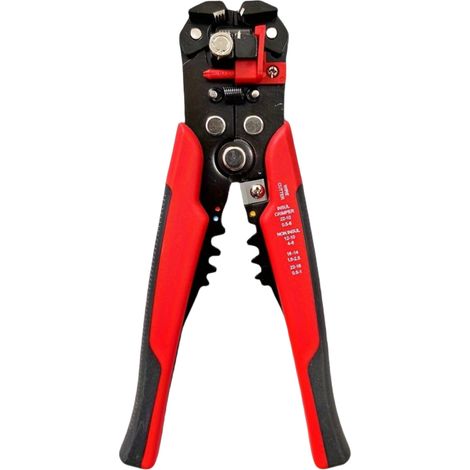 Abisolierzange für Elektriker, Kabelschneider und Abisolierzange für isolierte Drähte 21 cm  10,5 cm, Abisolierzange für den Hausgebrauch (rot, 1 Stück).