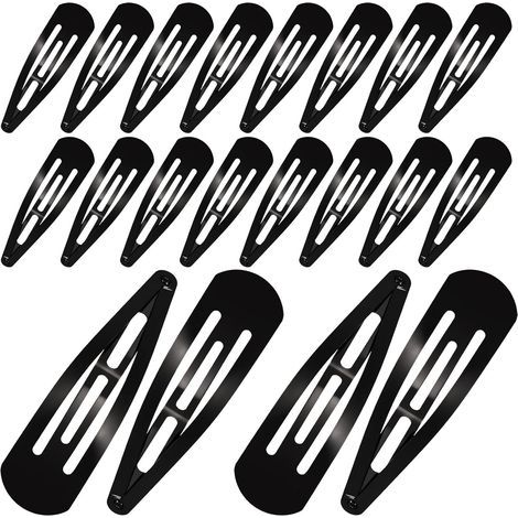 30 Pièces 3,1 Pouces Grandes Pinces À Cheveux Snap en Métal Pinces À Cheveux No Slip Barrettes de Cheveux Accessoire de Cheveux pour Filles (Noir) (1/5)