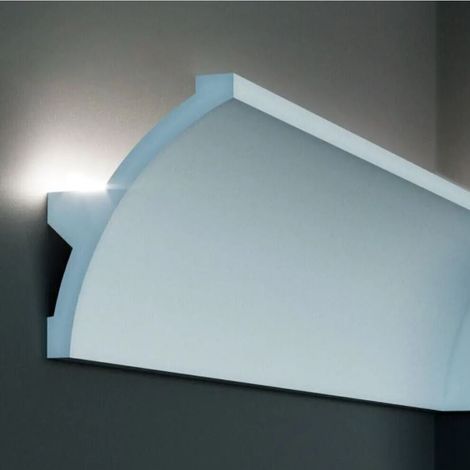 PROVISTON Lichtleiste Polyurethan 106 x 140 x 2000 mm Weiß Indirekte Beleuchtung Led-Beleuchtung (1/3)