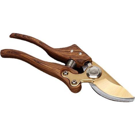 Garden Pruning Shears, Garden Scissors Made of Japanese SK4 Steel, Labor-Saving Garden Pruner for Pruning Thick Branches and Bamboo (Wood Grain) (1/5)