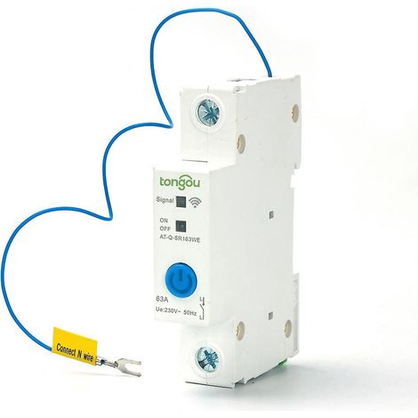 Intelligenter WLAN-Leistungsschalter 1P DIN-Schienenschalter, steuerbar per Ewelink App, kompatibel mit Alexa und Google Assistant.