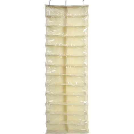 Aufbewahrungstasche für Schuhe mit 26 Fächern, faltbarer Kleiderständer, Beige (1/5)