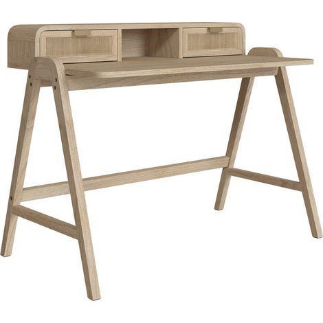 Escritorio Mindi en madera y caña - Khao