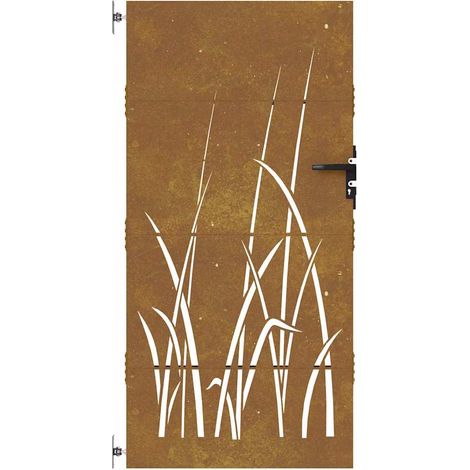 Gartentor 85x175 cm Cortenstahl Gras-Design vidaXL (1/5)