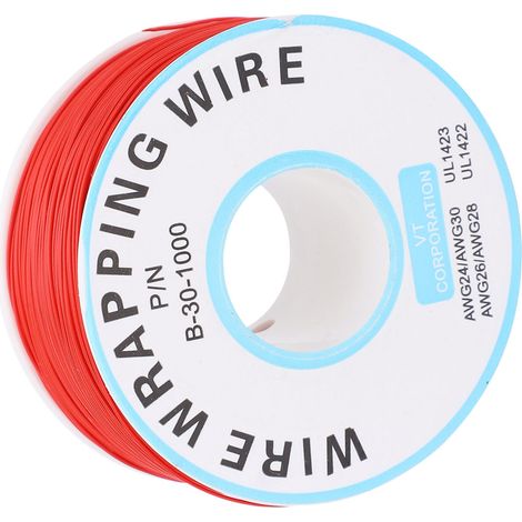 Fil de câblage en cuivre mono-brin pour circuit imprimé, câble de connexion électronique rouge, fil de bobinage souple. (1/5)
