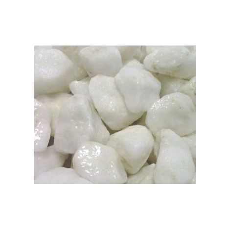 Gravier décoratif marbre blanc concassé 12/20 – Sac de 25 Kg – Pour allées et paillage durable – Capter la lumière pour éclat décoratif – Scmc
