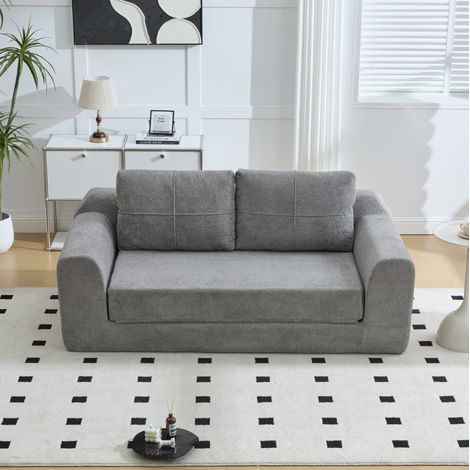 Divano letto pieghevole 179x95x79 cm grigio scuro in tessuto 2 in 1 senza montaggio (1/5)