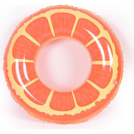 1 bouée gonflable orange de 60 cm pour enfants et adultes, idéale pour la piscine et les fêtes aquatiques d'été à la plage. (1/4)