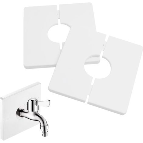 28 mm White Rosette Shower Mixer Tap Cover Square Pipe Sticker (1/5)